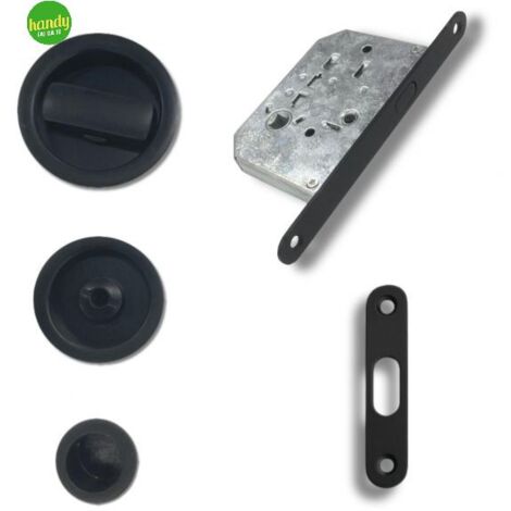 Kit scorrevole Frosio Bortolo tondo nero satinato