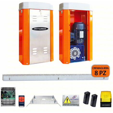 Kit Scorrevole Giga 5000kg 230v Inverter Con 8 Metri Di Cremagliera Zincata Dfm