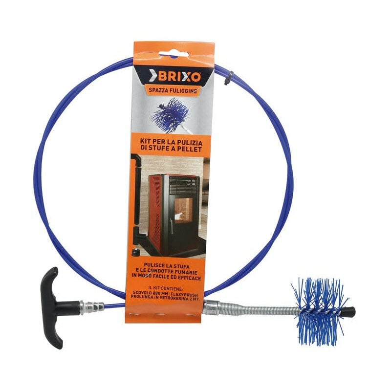 Brixo - Kit scovoli pulizia per stufe pellet e canne fumarie