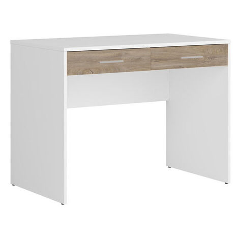 KIT SCRIVANIA 2 CASSETTI USB 100X60X75 BIANCO/ROVERE- 1,0 pz