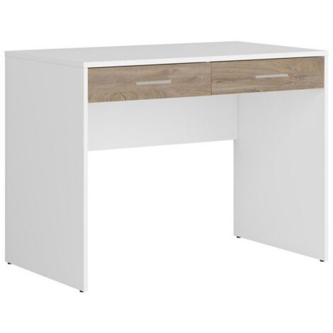 Kit Scrivania 2 Cassetti Usb 100X60X75 Bianco/Rovere