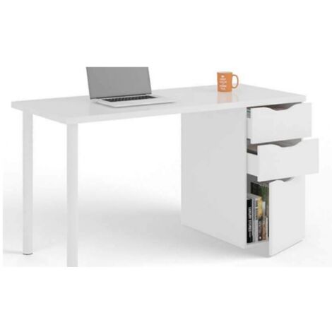 KIT SCRIVANIA ATHENA C/CASSETTIERA 138X60X74 BIANCO