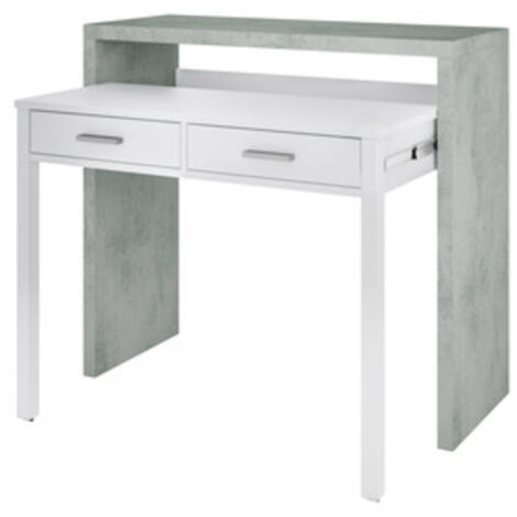 KIT SCRIVANIA ESTEN. 36X99X88H BIANCO/CEMENTO FORES HABITAT