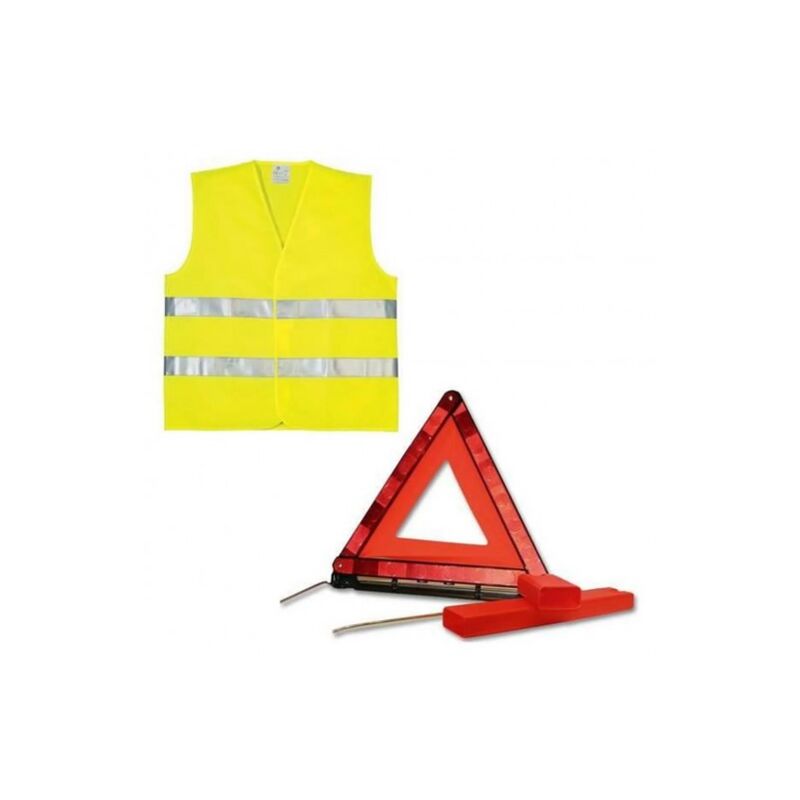 Kit Sécurité Routière obligatoire pour voiture : Triangle Signalisation R27 EN11 + Gilet Réfléchissant xl ce en 471 ML2879