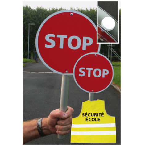 Kit Sécurité Ecole Stop école dont 2 panneaux STOP (visuel W0196 STOP)