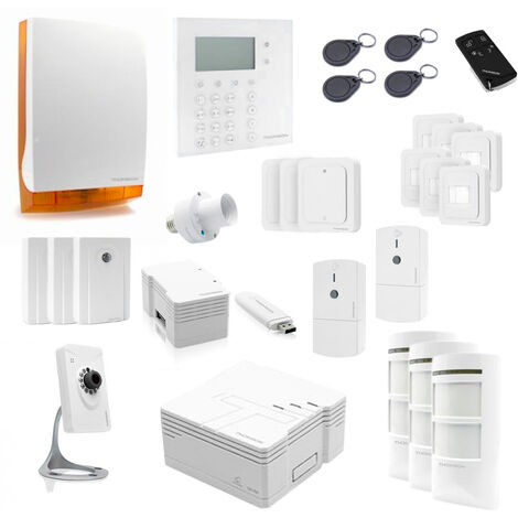 Kit sécurité système d'alarme sans fil pour maison connectée 28 accessoires THOMSON
