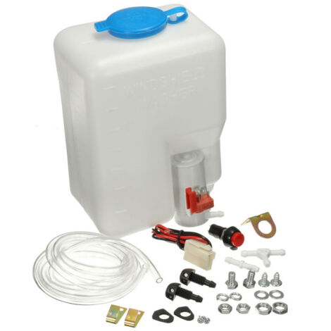 Kit serbatoio universale per liquido lavavetri con pompa da 12V 1,8L per sistema tergicristalli.