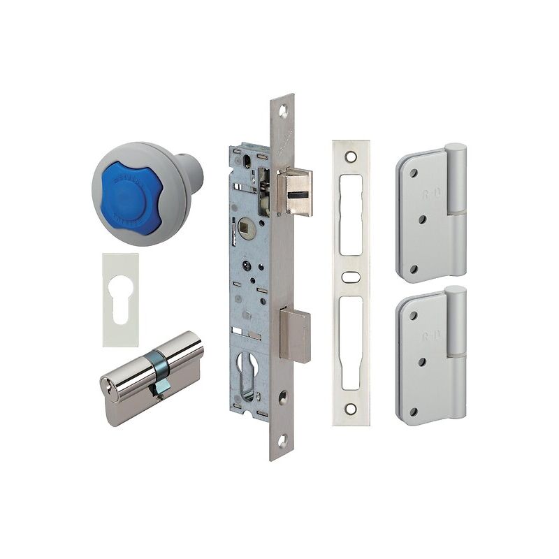 Kit Serrure à larder 790 Kid Protec carré de 6 mm axe à 24 mm coffre de 39 mm - métalux