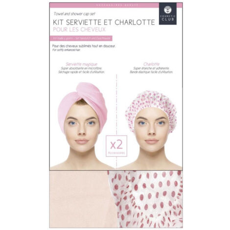 Kit Serviette & Charlotte "Cheveux" 60cm Rose