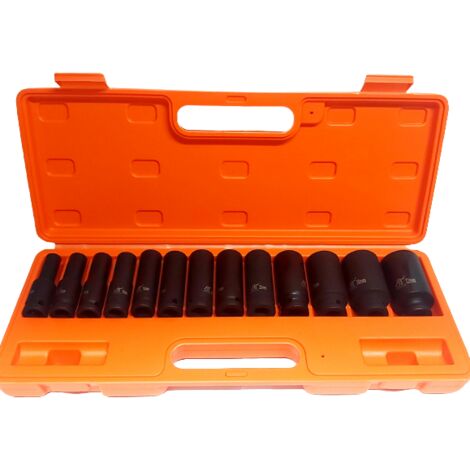 KIT SET 13 BUSSOLE 1/2" ESAGONALI PER AVVITATORE PISTOLA PNEUMATICA DA 10 A 32MM