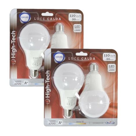 Kit 6 lampadine LED LedByLed - Goccia a filamento 10W (100 W) - E27 - Luce  Calda