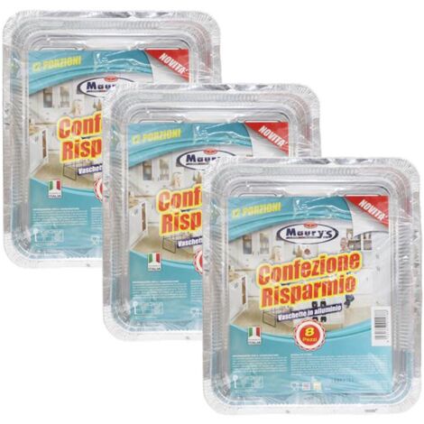 KIT SET 3 PZ MAURY'S CONTENITORE IN ALLUMINIO IN CONFEZIONE DA 8 PEZZI