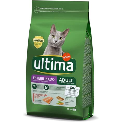 KIT SET 4 PZ ULTIMA CAT CROCCANTINI PER GATTI ADULTI STERILIZZATI SALMONE