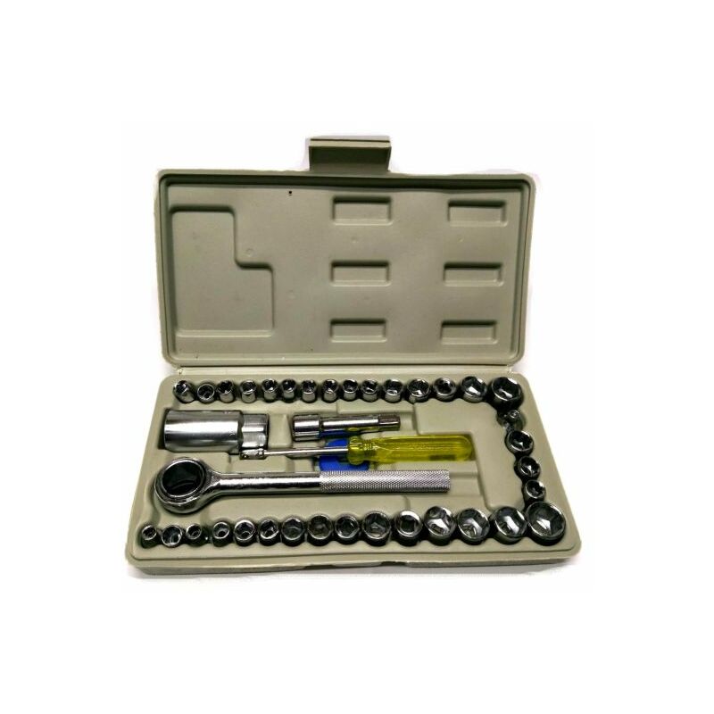 Image of Exsensa - kit set chiavi a bussola con cricchetto 40 pezzi giravite valigetta in plastica