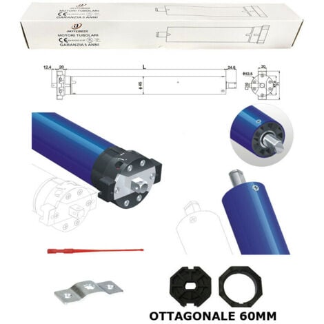 Kit Motore Tapparella Elettrica 40 kg 20 Nm Sicurezza Anti Sollevamento  Rullo da 190 cm a 225 cm Completo con Blocchi di Sicurezza