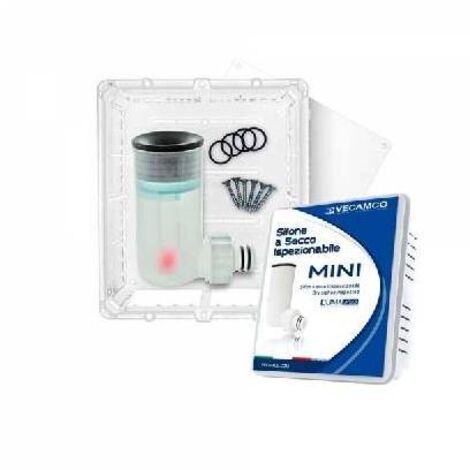 KIT SIFONE A SECCO CON SCARICO ORIZZONTALE MINI mm 154 x 174 x 58 VECAMCO