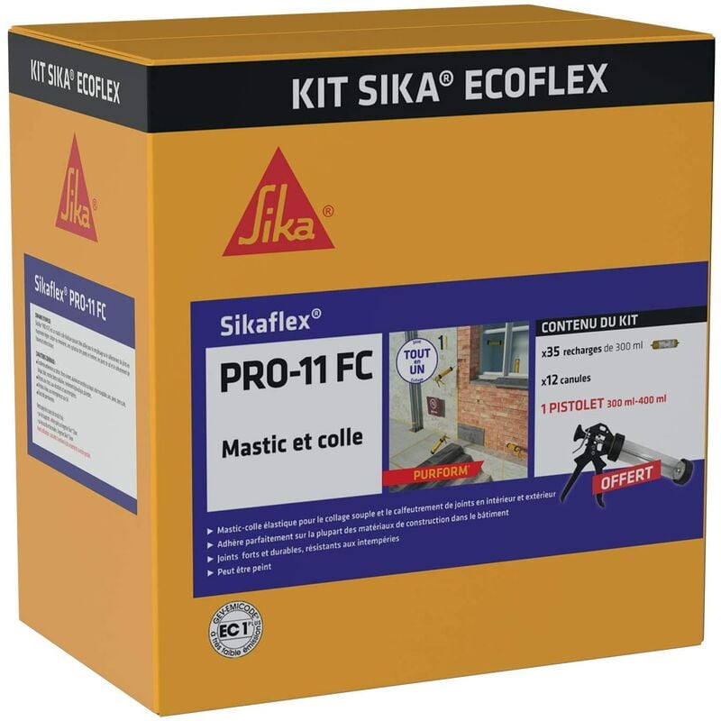Sika - Kit flex pro 11 fc ecoflex 35 poches recharges blanc + 1 pistolet 665536 - Orange