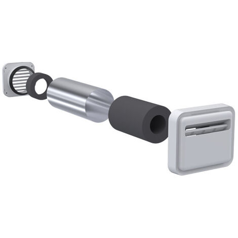 Kit Silence 22 m3/h entrée d'air acoustique murale autoréglable EM2 A + manchon MMM + silencieux MAC + grille aco NATHER 587412