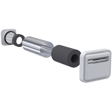 Kit Silence HY entrée d'air acoustique murale hygroréglable EM2 HY + manchon MMM + silencieux MAC + grille acoust NATHER 587414