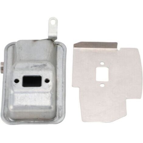 Kit Silencieux Échappement pour Tondeuse à Gazon avec Pare-Flammes et Déflecteur - Compatible Modèles Spécifiques-