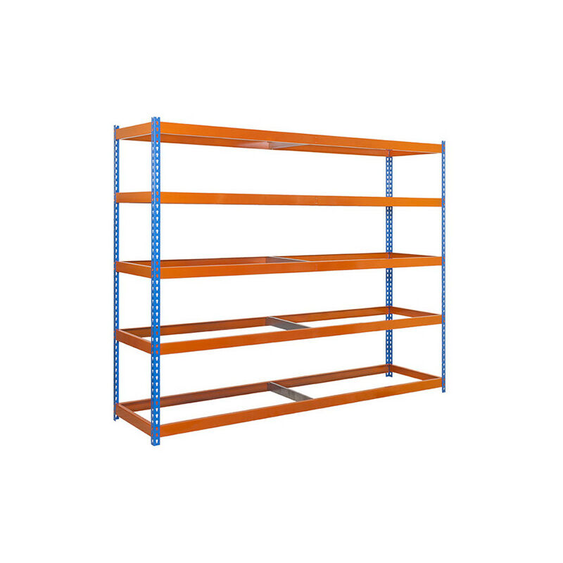 Tagère métallique 5 niveaux - 2000 x 1500 x 750 mm - kit simonforte - Bleu - Orange - Bleu / Orange - Bleu / Orange