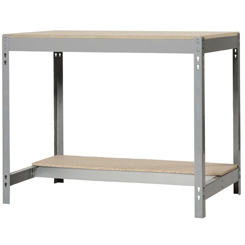 Simonrack - Banco de trabajo simonwork de 2 estantes (84,2x151x76cm) gris y madera