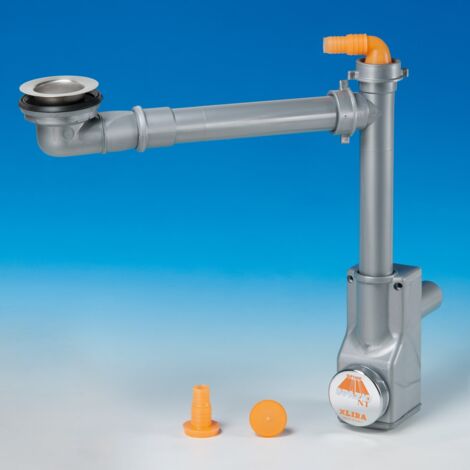 Kit siphon pour évier de cuisine avec évacuation mini basket gattinara, sortie Ø50 Lira SPAZIO 1NT 9.1289.18  Gris