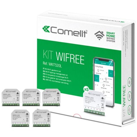 Kit smart home Wi-Fi Comelit para la gestión de Luz 2 Salidas 5A 5M WKIT520L