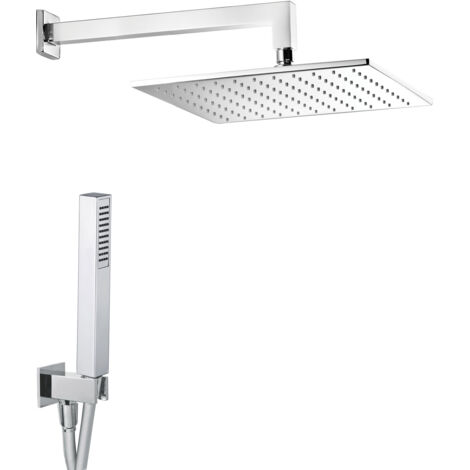 Kit Soffione Doccia Quadrato 20x20 cm in Ottone Estro Quadro 20