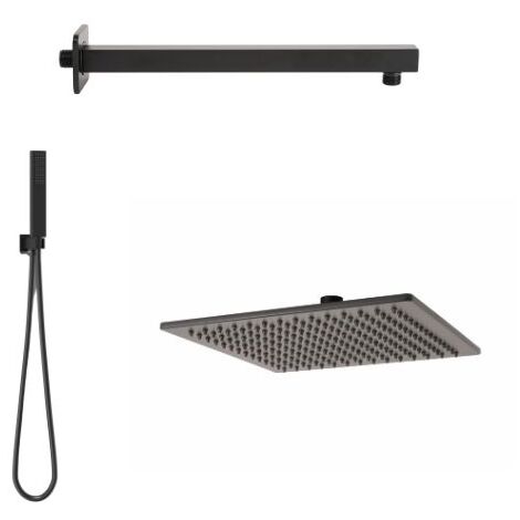 Kit soffione doccia quadrato seven  Nero opaco MattMETAF