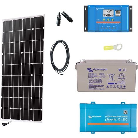 Kit solaire 100w autonome mono + convertisseur 230v