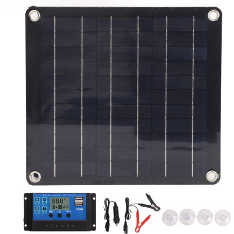 Kit Solaire 10W 18V Polycristallin avec Régulateur de Charge 100A pour Camping-Car, Bateau et Maison