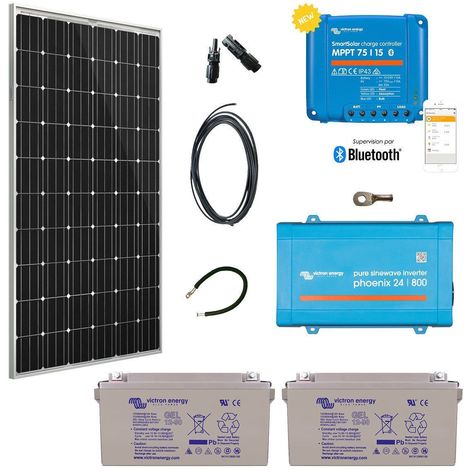 Kit solaire 300w premium autonome + convertisseur 230v/800va