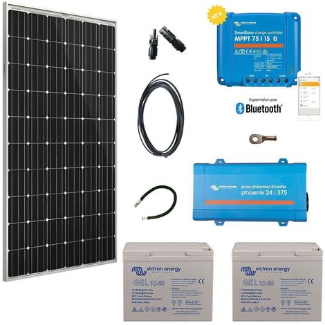 Kit solaire 305w autonome + convertisseur 230v/375va