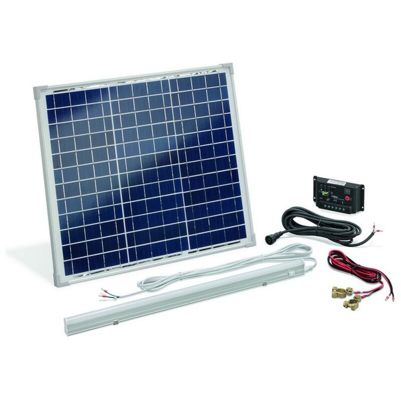 Kit eclairage intérieur solaire 30W avec barre led 8W 640 lumens