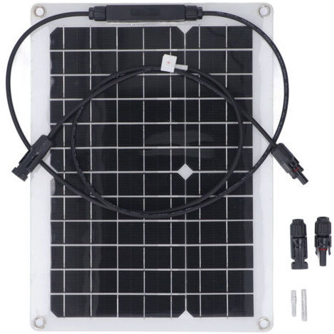 Kit solaire flexible compact 18 V 15 W pour recharger une batterie, caméra de sécurité, portail automatique, poulailler, bateau, installation hors réseau.