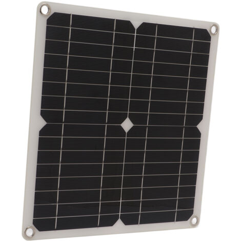 Kit Solaire Monocristallin 15W avec Ports USB et DC pour Recharge en Extérieur