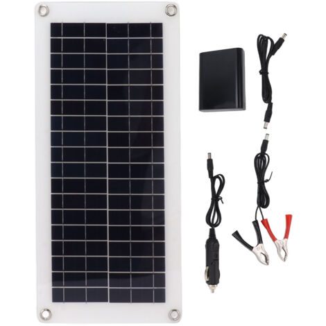 Kit Solaire Polycristallin 10W 18V avec Boîtier Batterie pour Voiture, Bateau, Éclairage Public