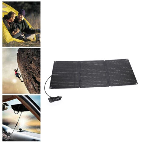 Kit Solaire Portable 100W avec Contrôleur 2 USB - Panneau Solaire Foldable ETFE Imperméable pour Camping, OBD Charge Auto et Voyage Outdoor (3 Sections)