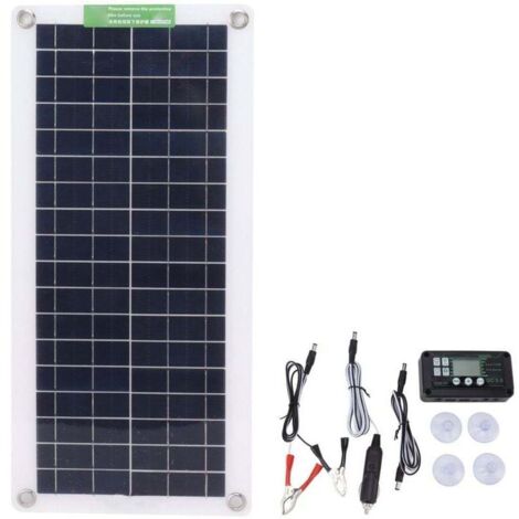 Kit solaire portable 30 W 18 V – Panneau monocristallin léger et pliable pour bateau, voiture ou camping-car