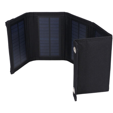 Kit Solaire Portable 7.5W avec 5 Panneaux Pliables, Chargeur Sac pour Téléphone Voiture Bateau et Randonnée