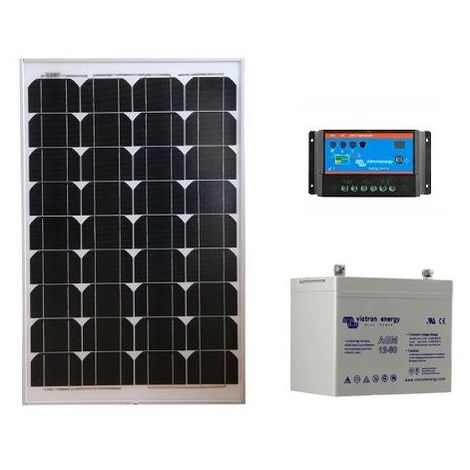 Kit solaire SITE ISOLE 55Wc - 12V (Capacité Batterie : Kit avec 1 batterie Gel 60 Ah)