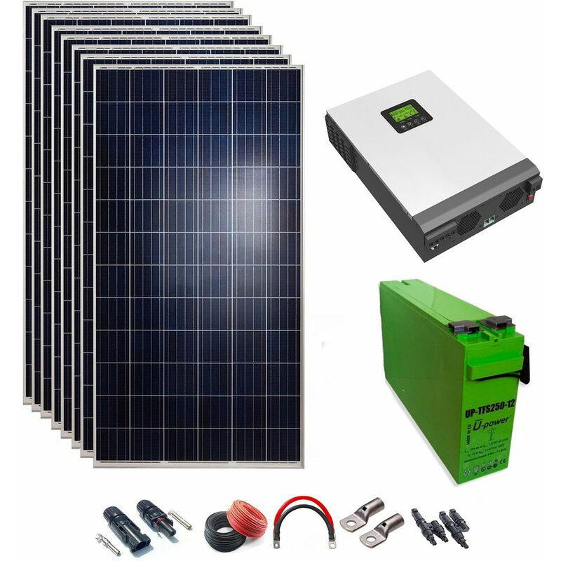 

Plusenergy Wccsolar - Kit Solar 24v 2400w Inversor H¡brido 3Kw MPPT 80A VHM, 6OPZS 900Ah