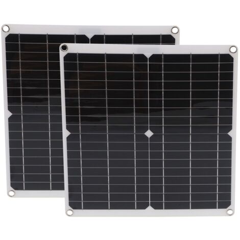 Kit solar flexible de 25 W (2 paneles) con controlador de 20 A - Panel solar monocristalino para uso en automóviles, caravanas y exteriores.