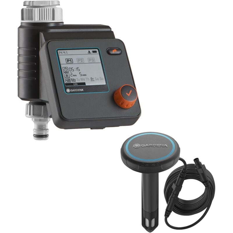 GARDENA Kit Sonde d'humidité du sol, programmateur Select et câble 5m. Arrosage automatique. (01869-20)