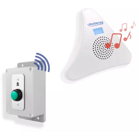 Kit sonnette extérieure sans-fil 300m avec bouton haute résistance et carillon intérieur TR / 35 mélodies (DA600+)