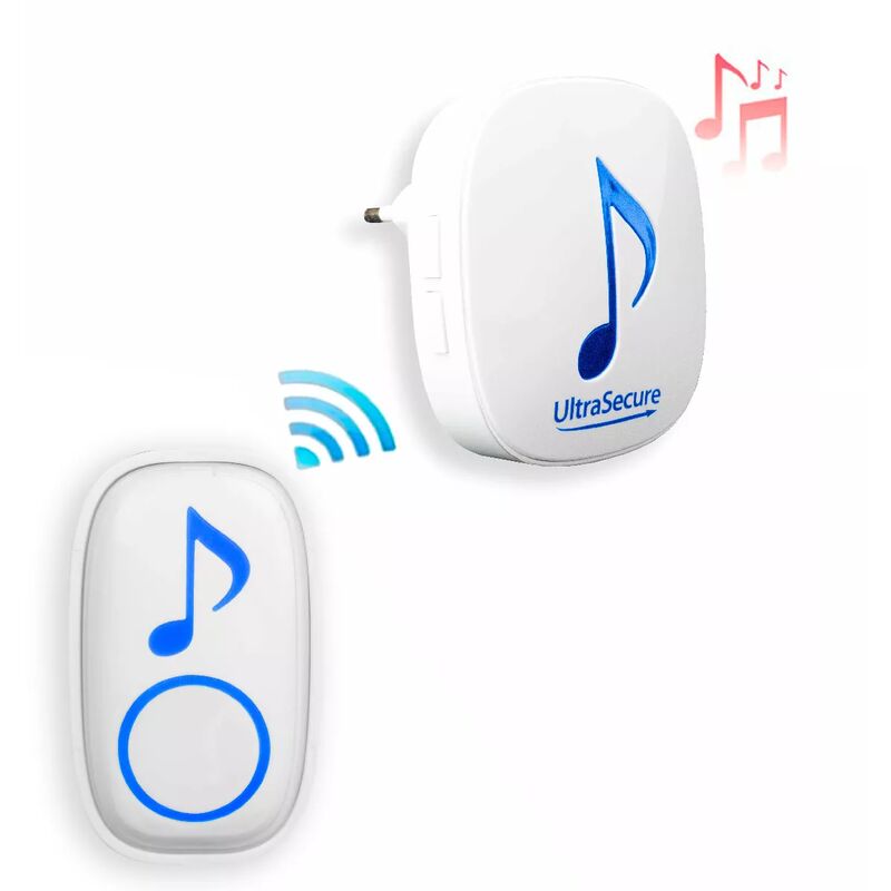 Ultra Secure - Kit sonnette extérieure sans-fil 300m avec carillon intérieur 35 mélodies (DA600+)
