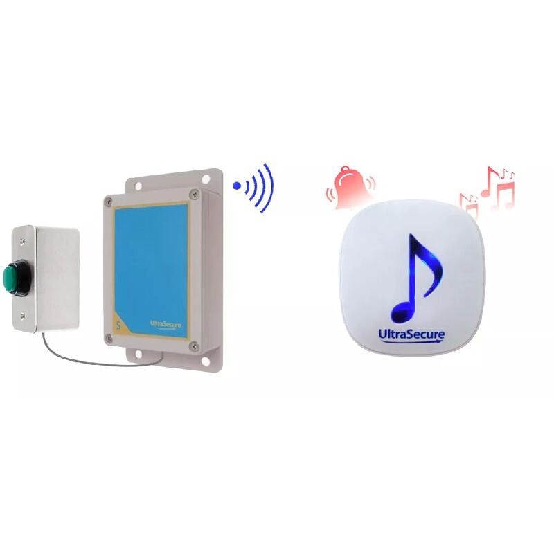 Kit sonnette sans-fil 600m avec carillon 35 mélodies bouton autonome haute résistance (DA600+)