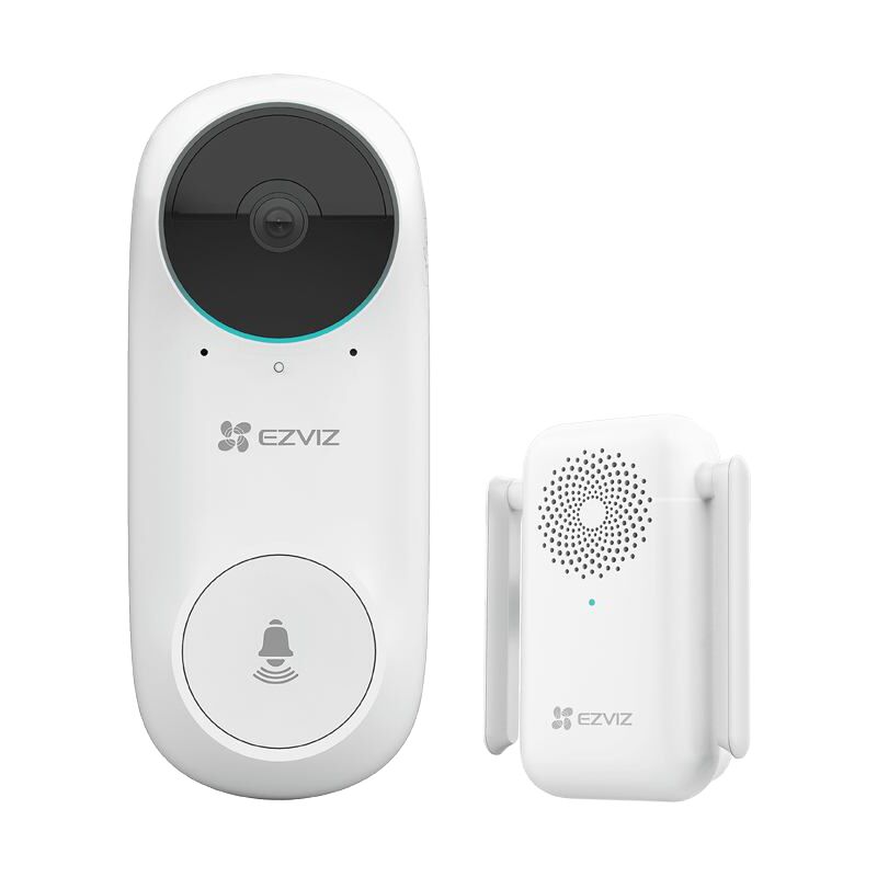 Ezviz - Sonnette vidéo WiFi ip Caméra 2Mpx / Vision 160º - Audio / Sonnette intérieure incluse - Détection pir de personnes - Supervision via