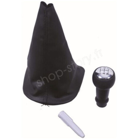 Kit soufflet + pommeau 5 vitesses chromé Peugeot & Citroën – OEM 2403X9 / 2403AP